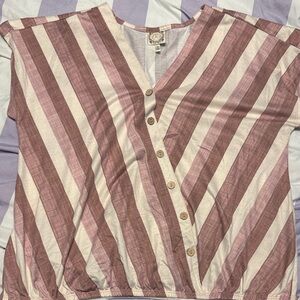 Striped Button-Up Blouse